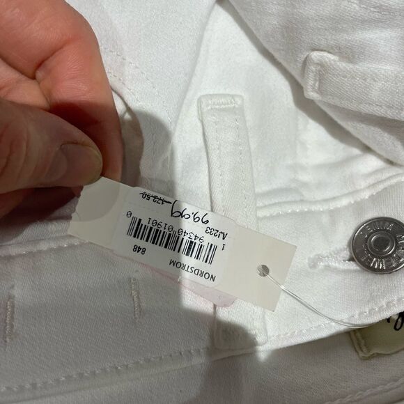 Madewell White 10" High-Rise Jeans Summer Strecth Crop Ankle Denim Pants - Picture 9 of 11